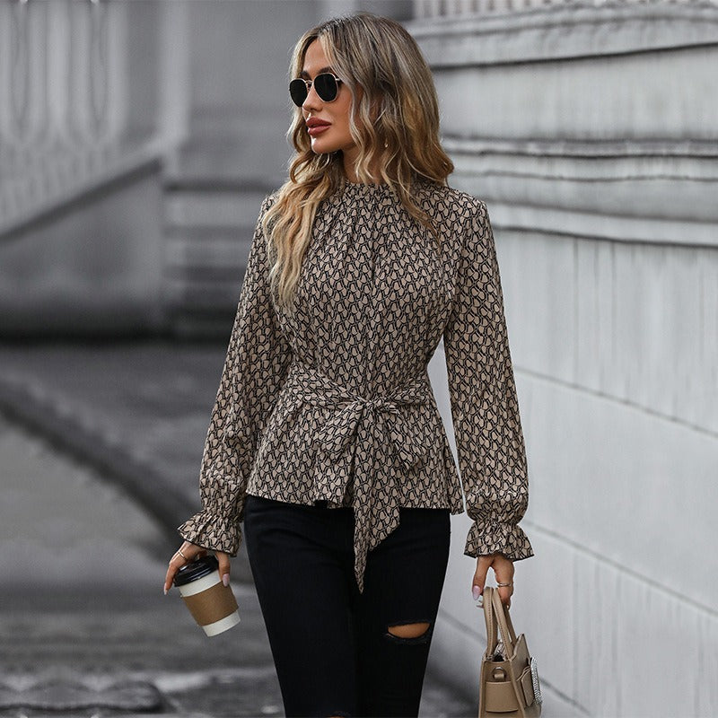Lace-Up Slim Long Sleeve Shirt Women | Spring & Autumn Top | same ANTHEM.