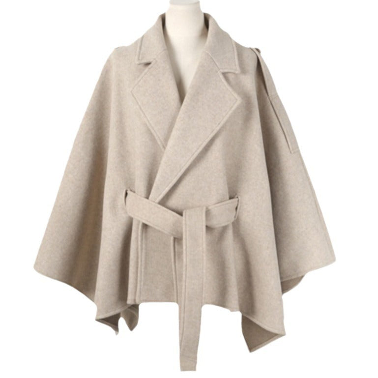 Lace-up Shawl Cape Thickened Coat Woolen - Bag