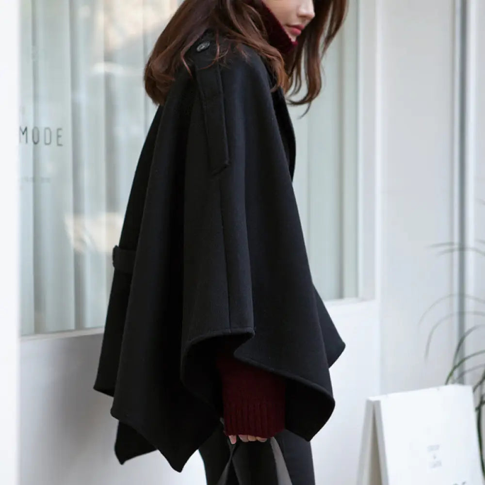 Lace-up Shawl Cape Thickened Coat Woolen - Bag