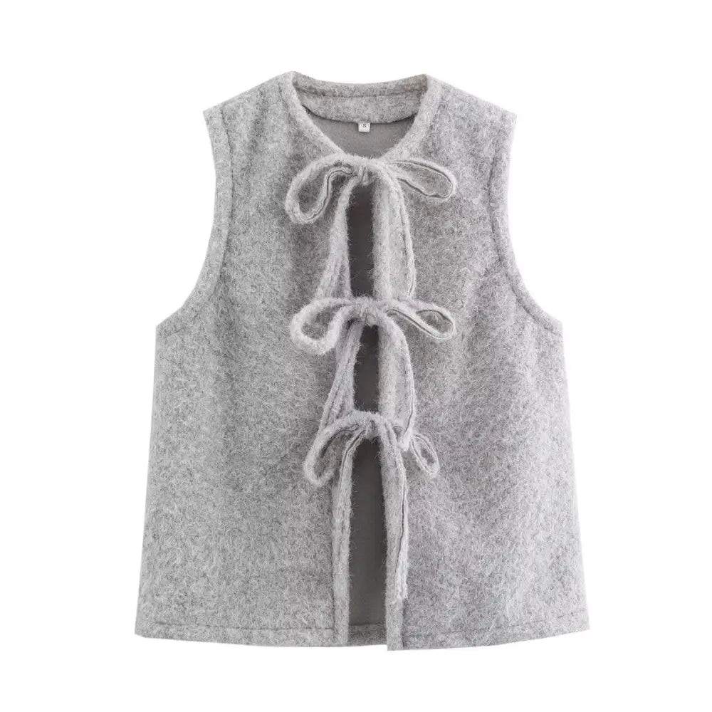 Lace-Up Vest – Dreamy Streetwear | same ANTHEM - gray / S