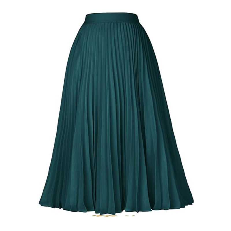 Lady Skirt - Romantic Swing Skirt for Lovers & Friends | Elegant Medium-Length Silhouette - Peacock Green / L - Skirt