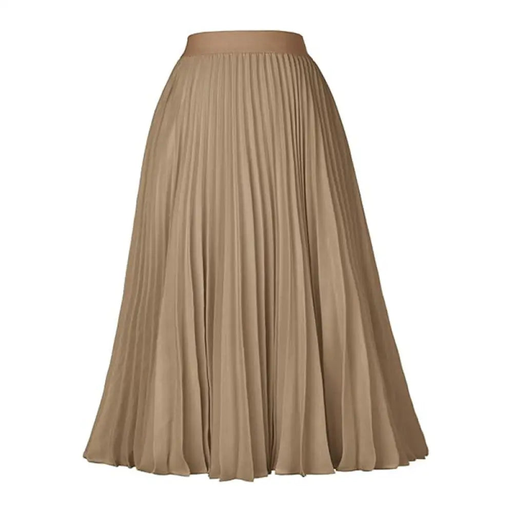 Lady Skirt - Romantic Swing Skirt for Lovers & Friends | Elegant Medium-Length Silhouette - Camel / L - Skirt
