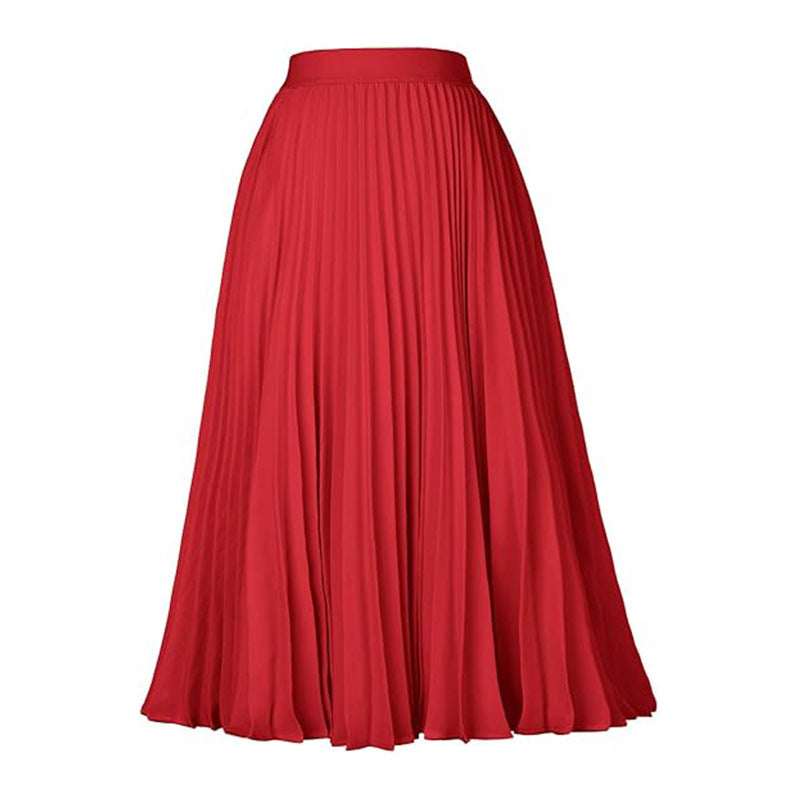 Lady Skirt - Romantic Swing Skirt for Lovers & Friends | Elegant Medium-Length Silhouette - Red / L - Skirt