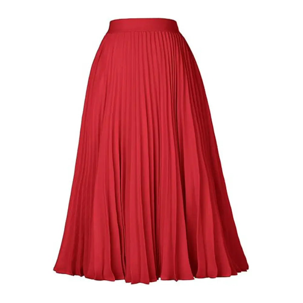 Lady Skirt - Romantic Swing Skirt for Lovers & Friends | Elegant Medium-Length Silhouette - Red / L - Skirt