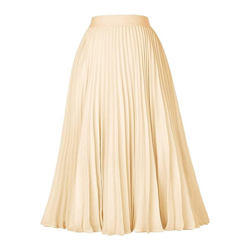 Lady Skirt - Romantic Swing Skirt for Lovers & Friends | Elegant Medium-Length Silhouette - Apricot / L - Skirt