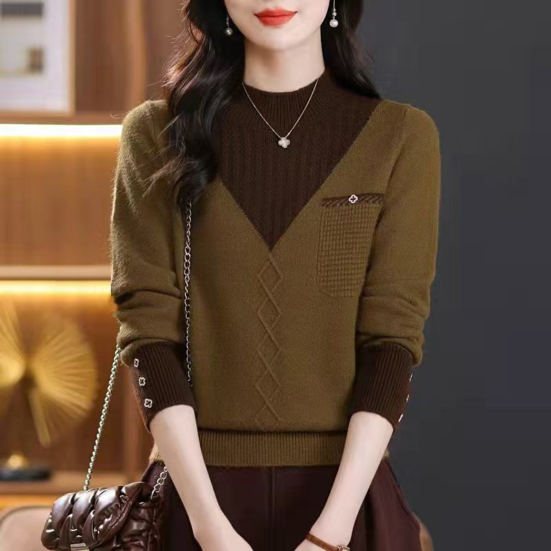 Layered Half Turtleneck Sweater | Made for Soulmates & Chosen Family | same ANTHEM. - Olive Brown / 2XL