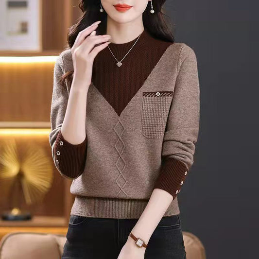 Layered Half Turtleneck Sweater | Made for Soulmates & Chosen Family | same ANTHEM. - Brown / 2XL