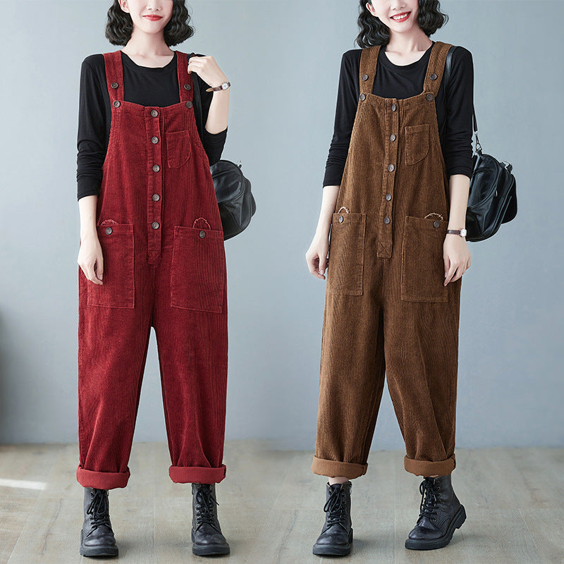 Lazy Corduroy Overalls – Casual Loose Fit Everyday Style | same ANTHEM