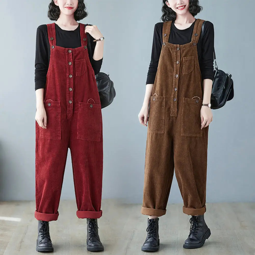 Lazy Corduroy Overalls – Casual Loose Fit Everyday Style | same ANTHEM