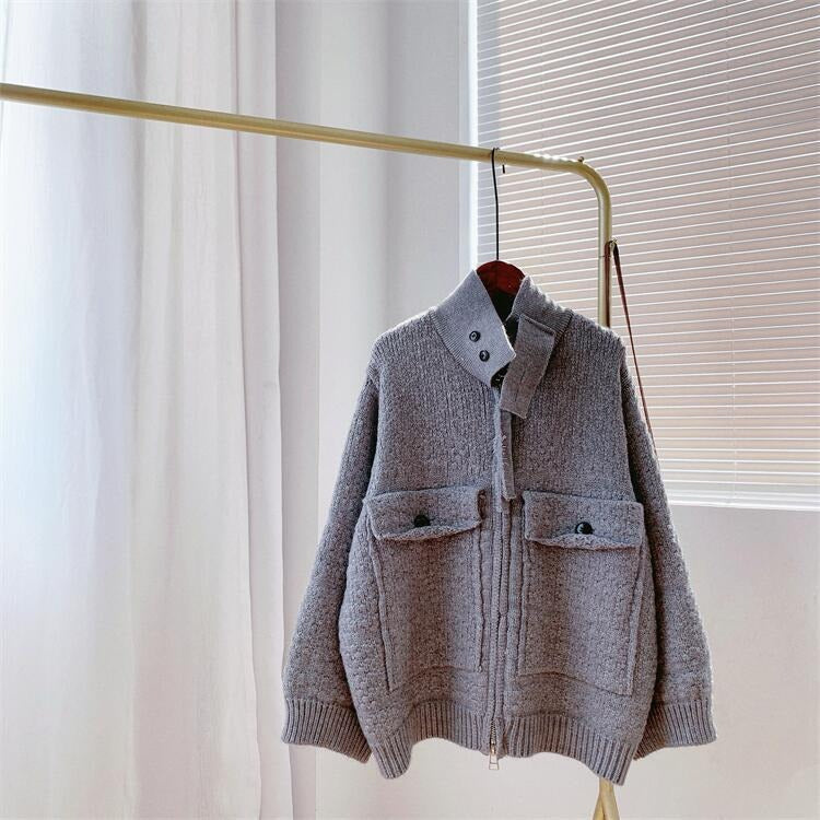 Lazy Style Thickened Sweater Coat for Women - Japanese Streetwear Chic | same ANTHEM - Grey / One Size
