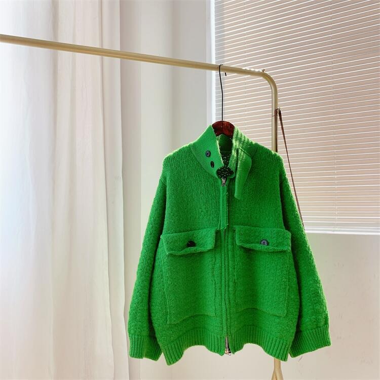 Lazy Style Thickened Sweater Coat for Women - Japanese Streetwear Chic | same ANTHEM - Green / One Size