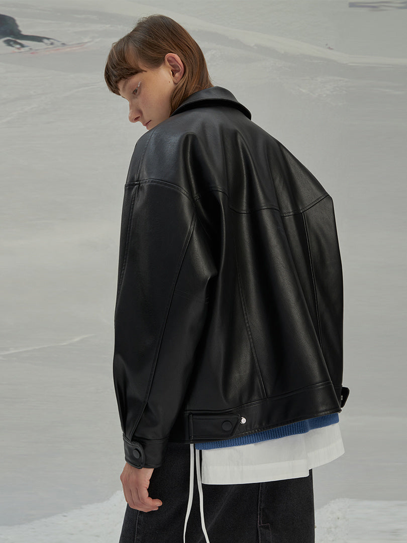 Leather biker jacket - Bag