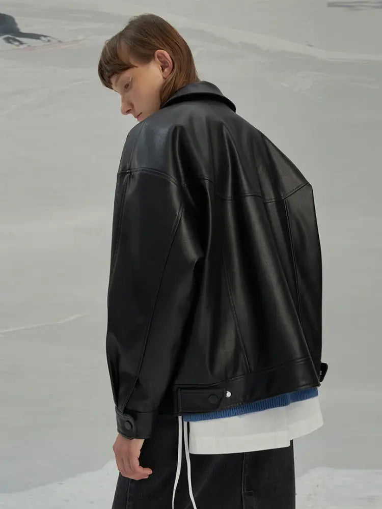 Leather biker jacket - Bag