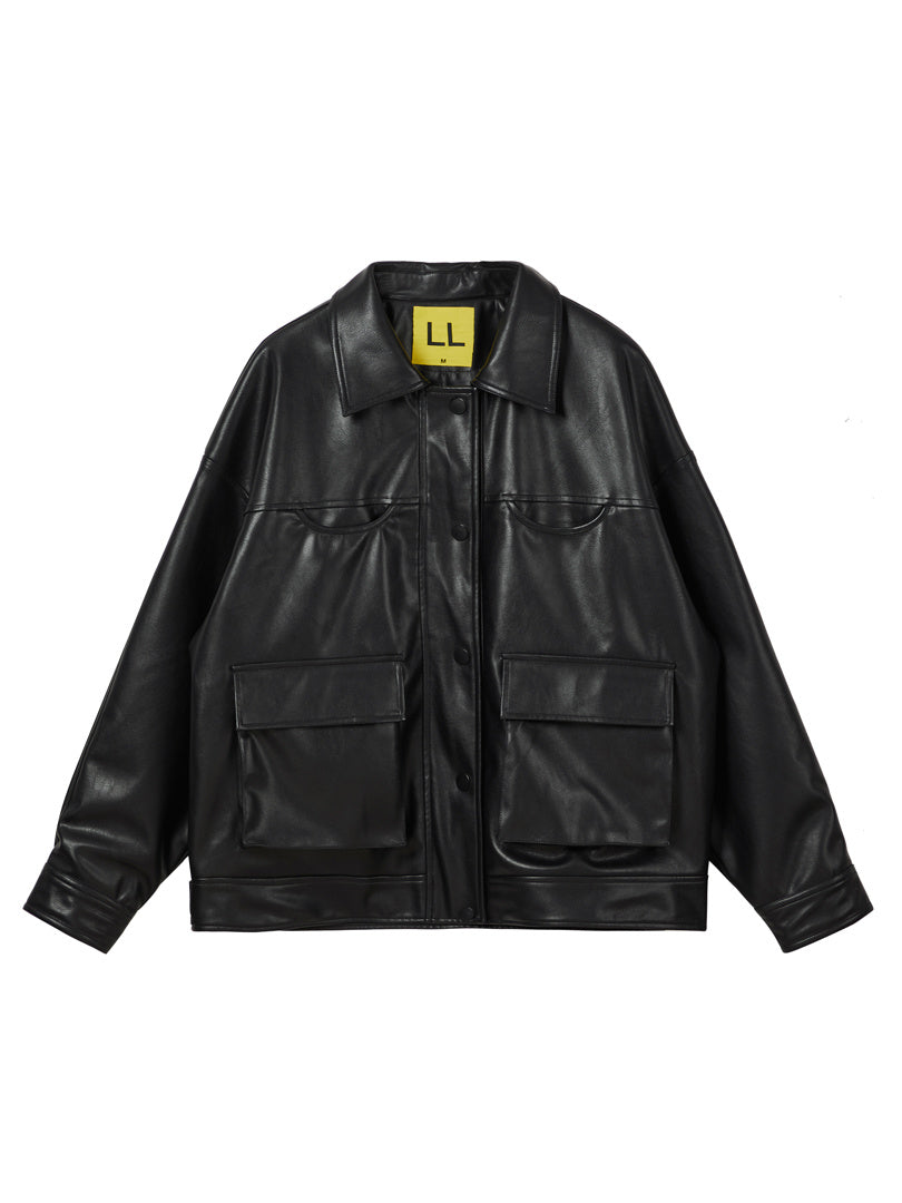 Leather biker jacket - Black / L - Bag