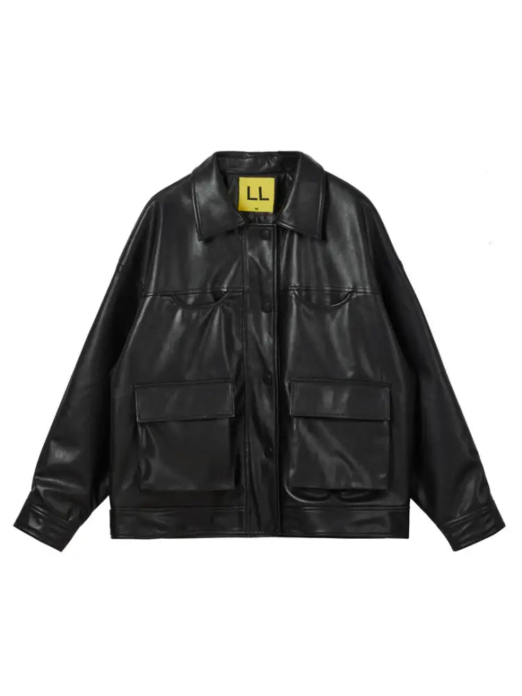 Leather biker jacket - Black / L - Bag