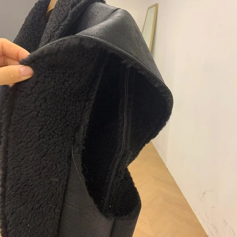 Leather Black Sleeveless Lapel Coat – Soulmate Streetwear | same ANTHEM.