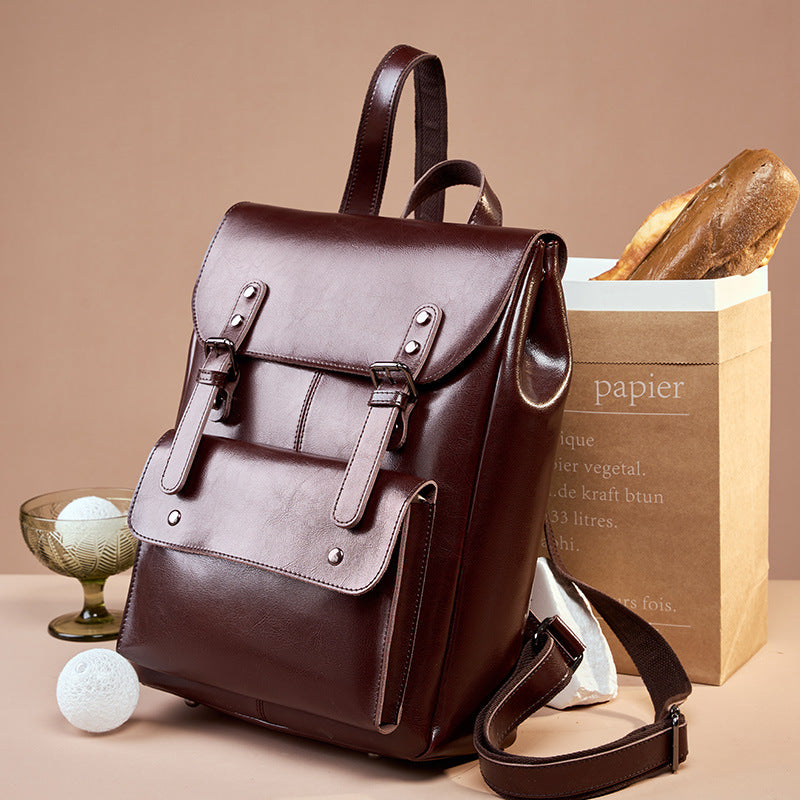 Leather Cowhide Backpack – Soulmate Streetwear Style | same ANTHEM