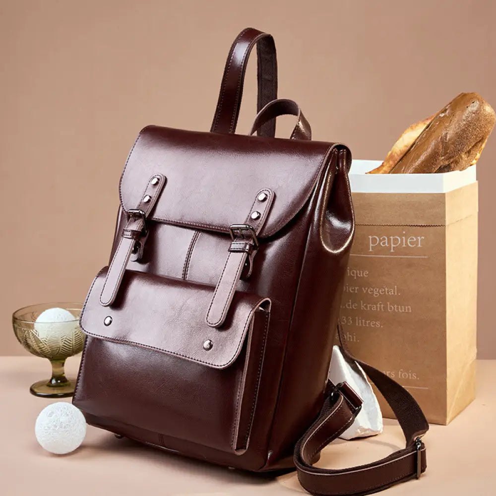 Leather Cowhide Backpack – Soulmate Streetwear Style | same ANTHEM