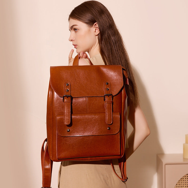Leather Cowhide Backpack – Soulmate Streetwear Style | same ANTHEM