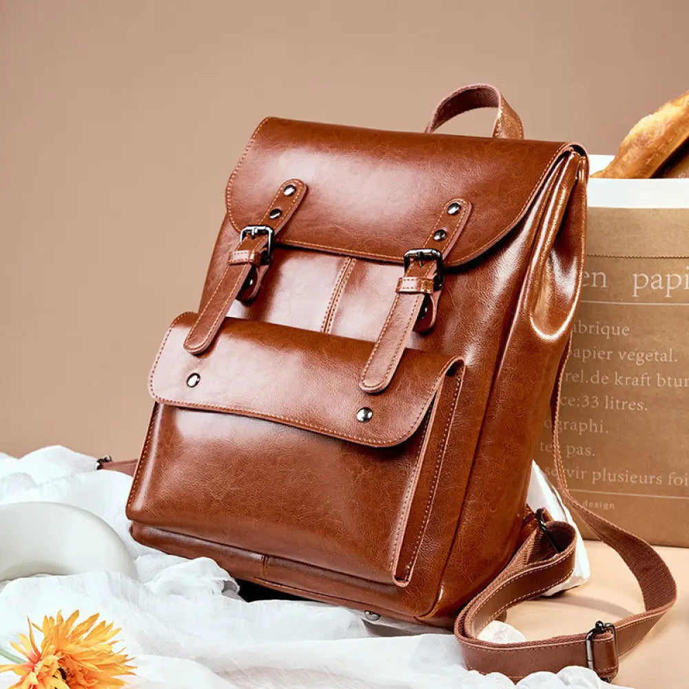 Leather Cowhide Backpack – Soulmate Streetwear Style | same ANTHEM