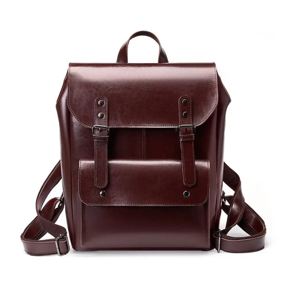 Leather Cowhide Backpack – Soulmate Streetwear Style | same ANTHEM - Coffee