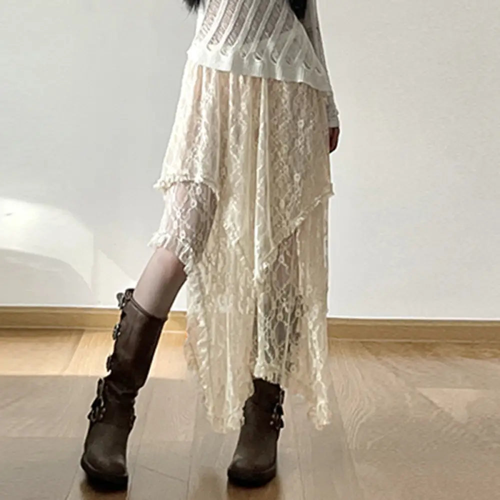 Leisure Lace Layered Half Skirt | Dreamy Romantic Chic | same ANTHEM