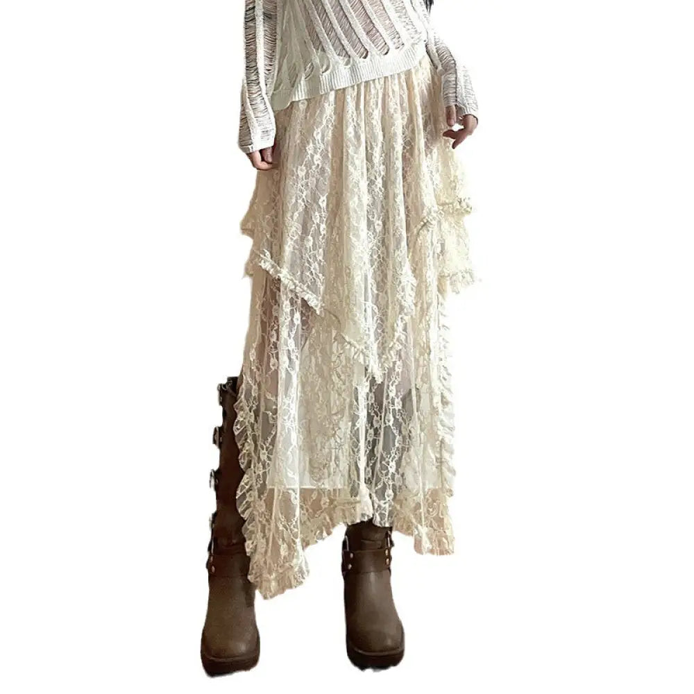 Leisure Lace Layered Half Skirt | Dreamy Romantic Chic | same ANTHEM