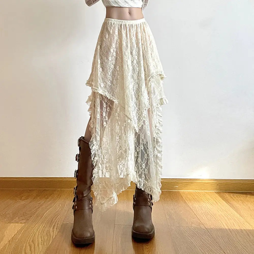 Leisure Lace Layered Half Skirt | Dreamy Romantic Chic | same ANTHEM