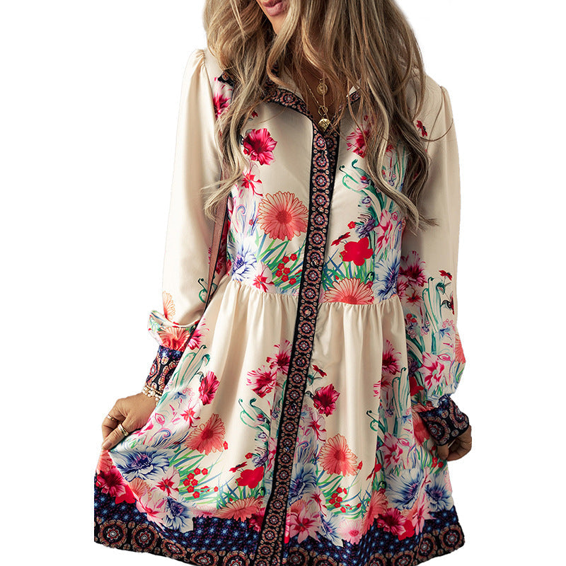 Leisure Printed Dress | Boho Romantic Dress for Lovers & Soulmates | Same Anthem - Color / L