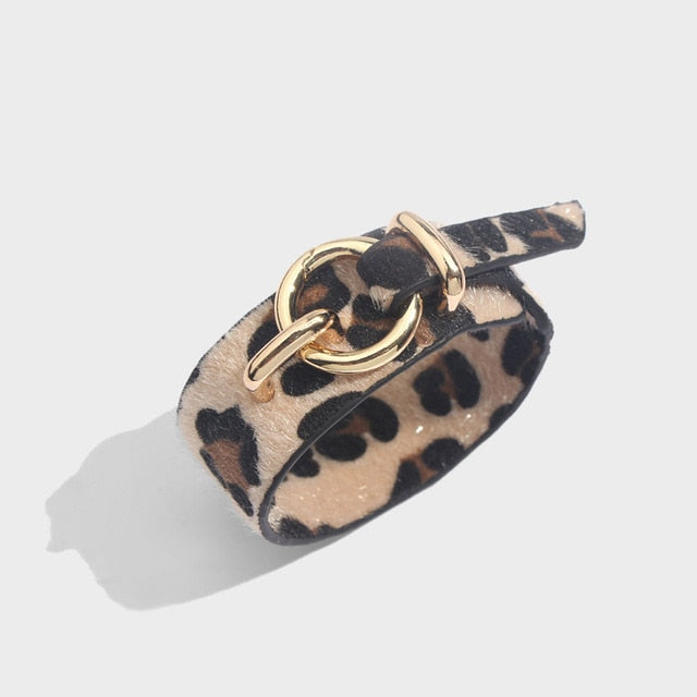 Leopard Leather Bangle Bracelet – Vintage Boho Punk Style | same ANTHEM - D0064YW