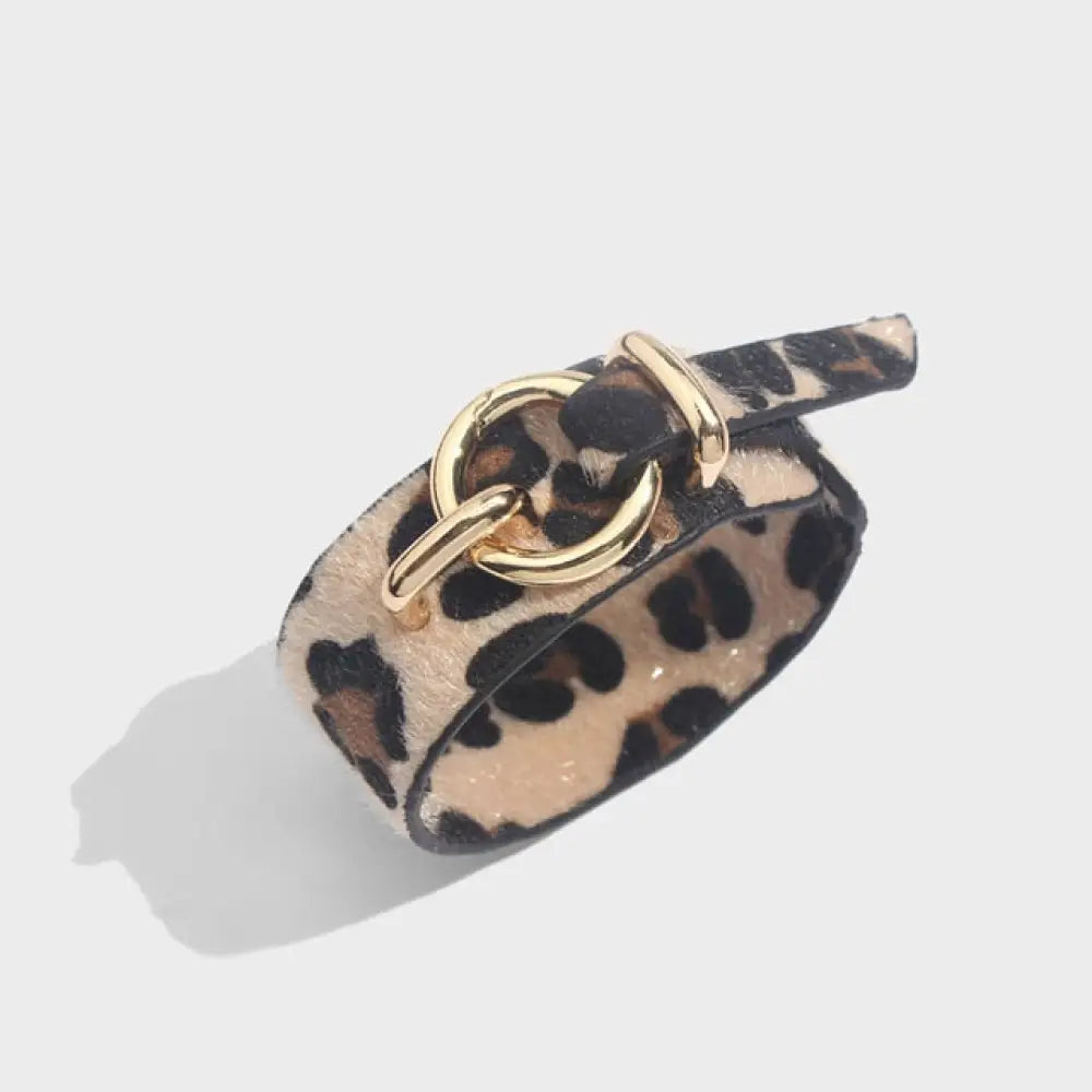 Leopard Leather Bangle Bracelet – Vintage Boho Punk Style | same ANTHEM - D0064YW