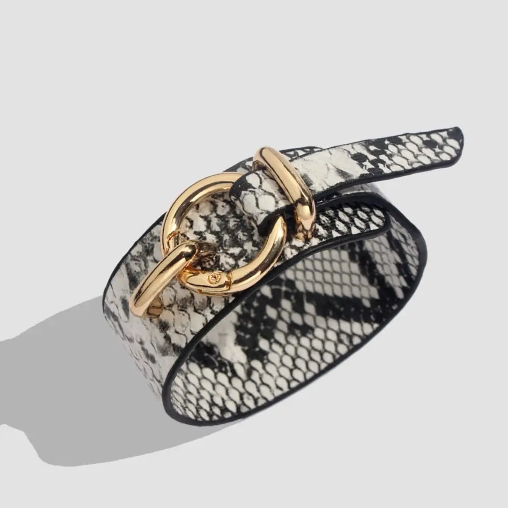 Leopard Leather Bangle Bracelet – Vintage Boho Punk Style | same ANTHEM