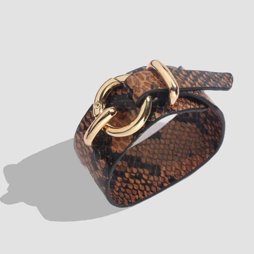 Leopard Leather Bangle Bracelet – Vintage Boho Punk Style | same ANTHEM - D0063BN