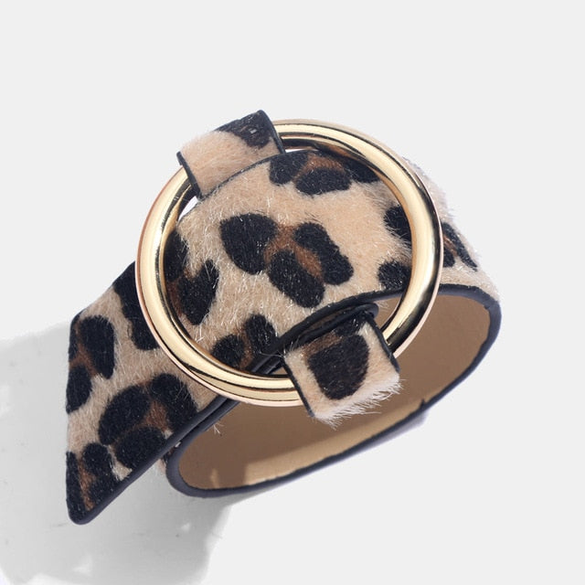Leopard Leather Bangle Bracelet – Vintage Boho Punk Style | same ANTHEM - D0065YW
