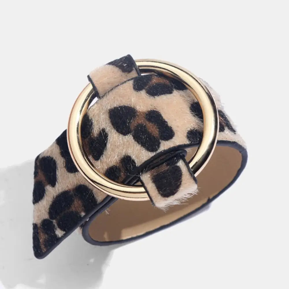 Leopard Leather Bangle Bracelet – Vintage Boho Punk Style | same ANTHEM - D0065YW