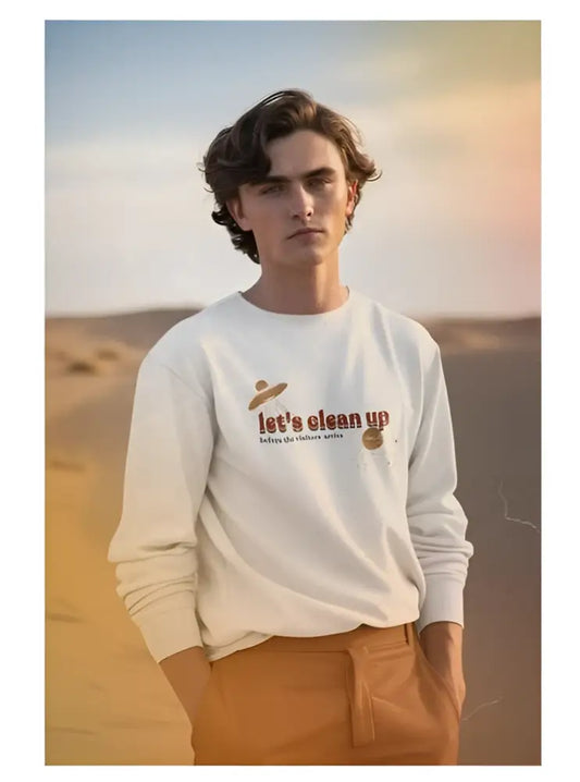 Let’s Clean Up Red Unisex Organic Cotton Sweater | same ANTHEM. Soulmate Streetwear for Friends & Besties - 2XL / Grey