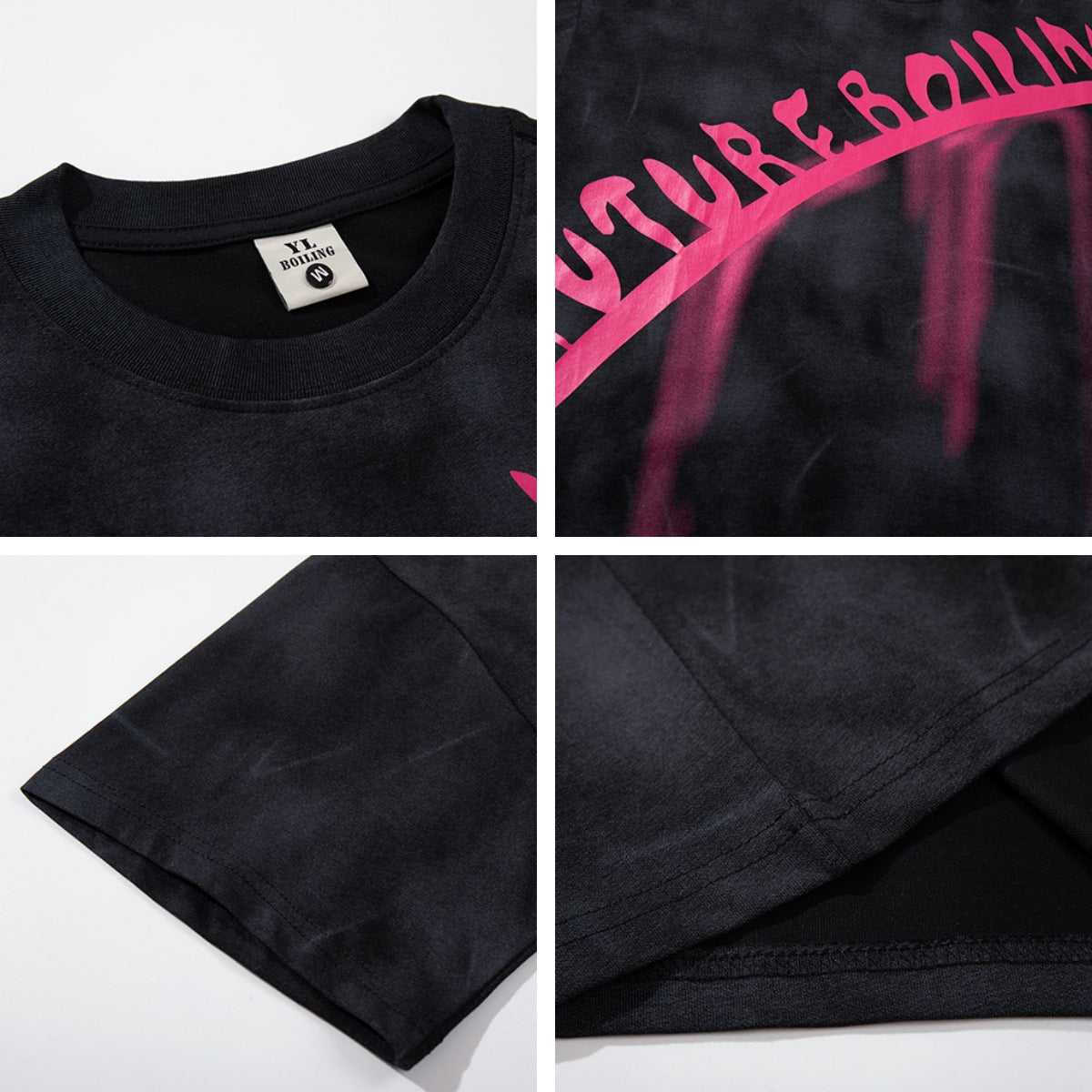 Letter Foaming Print Short Sleeve T-Shirt – Hip Hop Streetwear | same ANTHEM