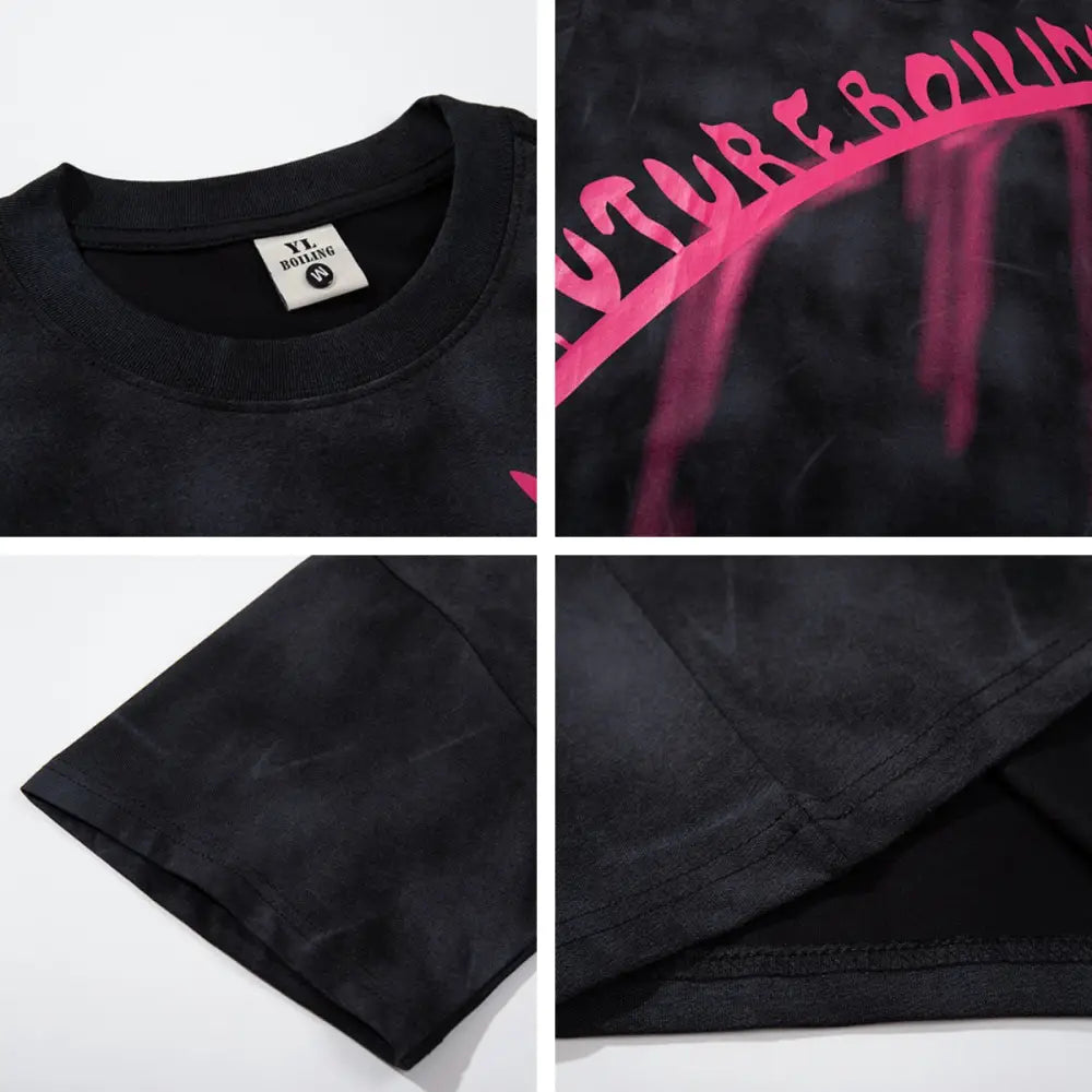 Letter Foaming Print Short Sleeve T-Shirt – Hip Hop Streetwear | same ANTHEM