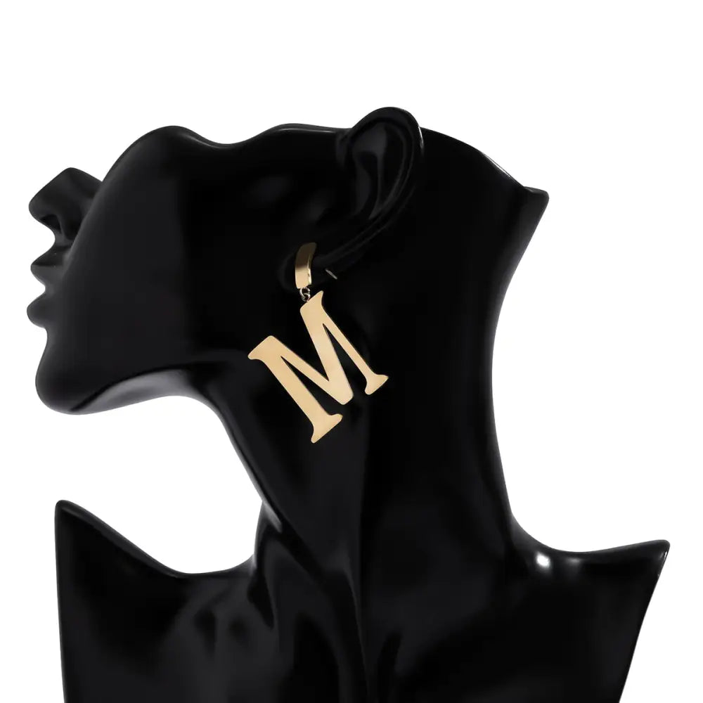 Letter M Titanium Steel Earrings – Soulmate Streetwear | same ANTHEM. - Silver Color