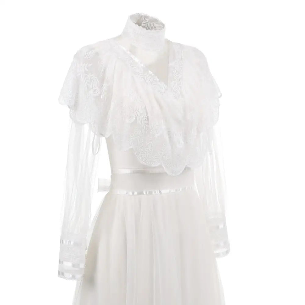 Photo Light Wedding Birthday Annual Party Evening Dress Long Sleeve Lace Long Skirt - Bag