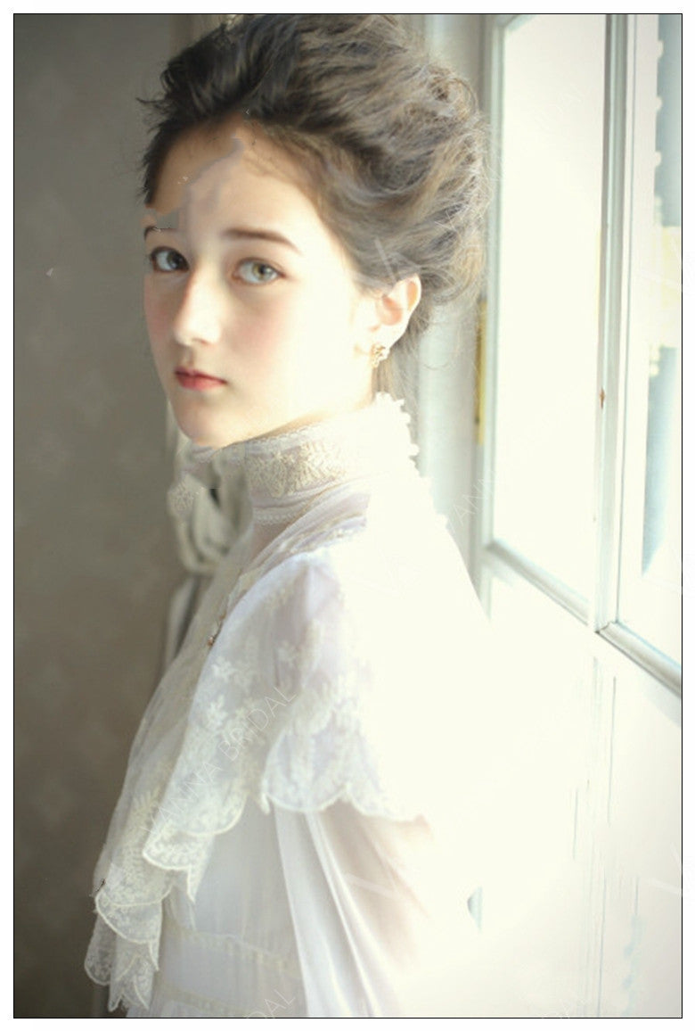 Photo Light Wedding Birthday Annual Party Evening Dress Long Sleeve Lace Long Skirt - Bag