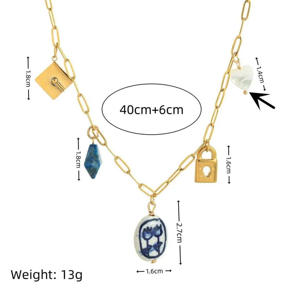 Light Luxury Flower Pendant Love Lock Necklace | Chic Boho Romantic Jewelry | same ANTHEM - Heart Shell Pendant