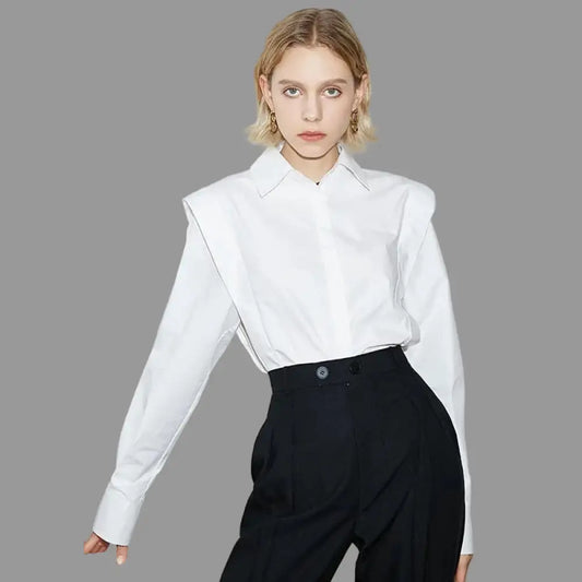 Long Sleeve Lapel Blouse | same ANTHEM.