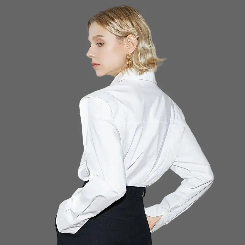 Long Sleeve Lapel Blouse | same ANTHEM.