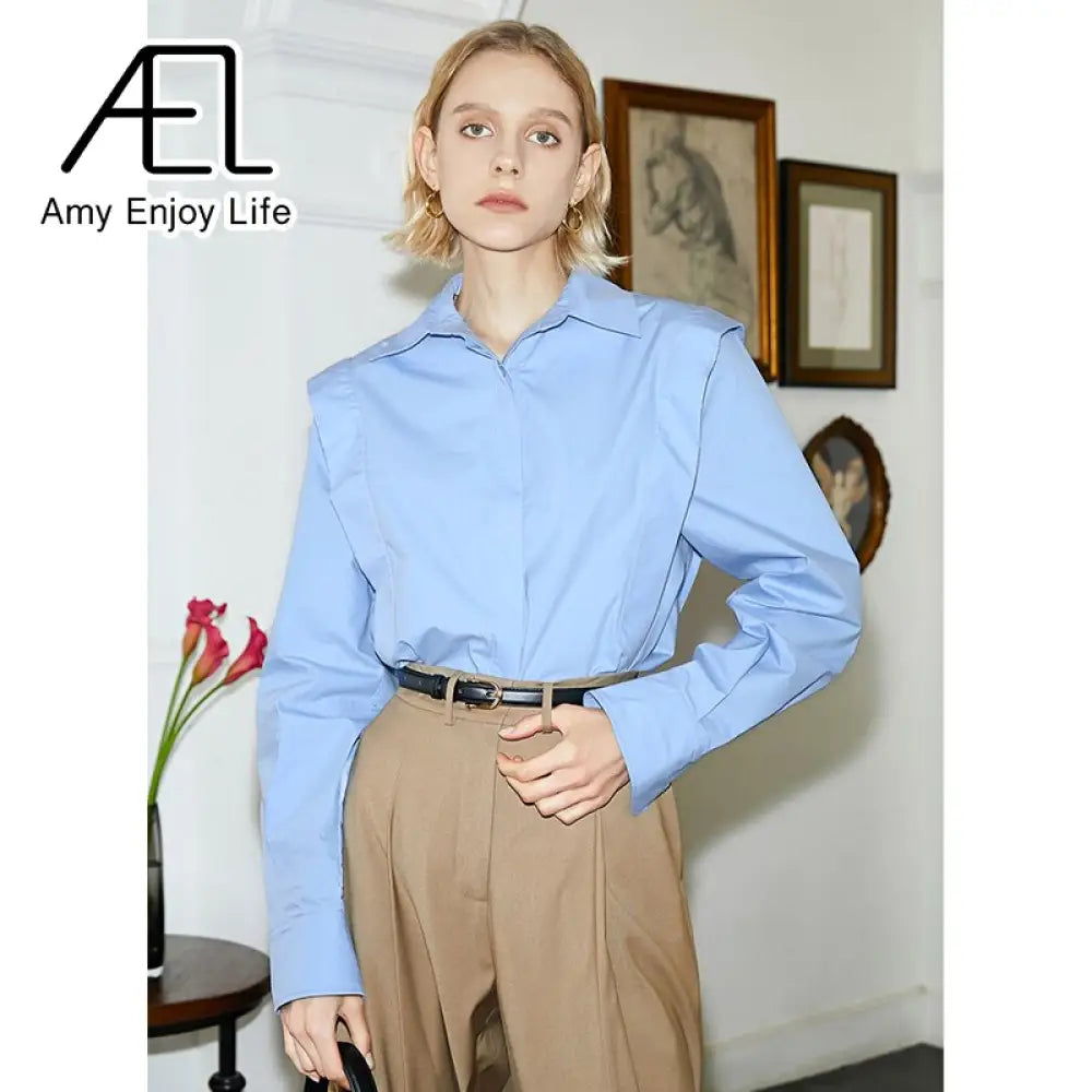 Long Sleeve Lapel Blouse | same ANTHEM.