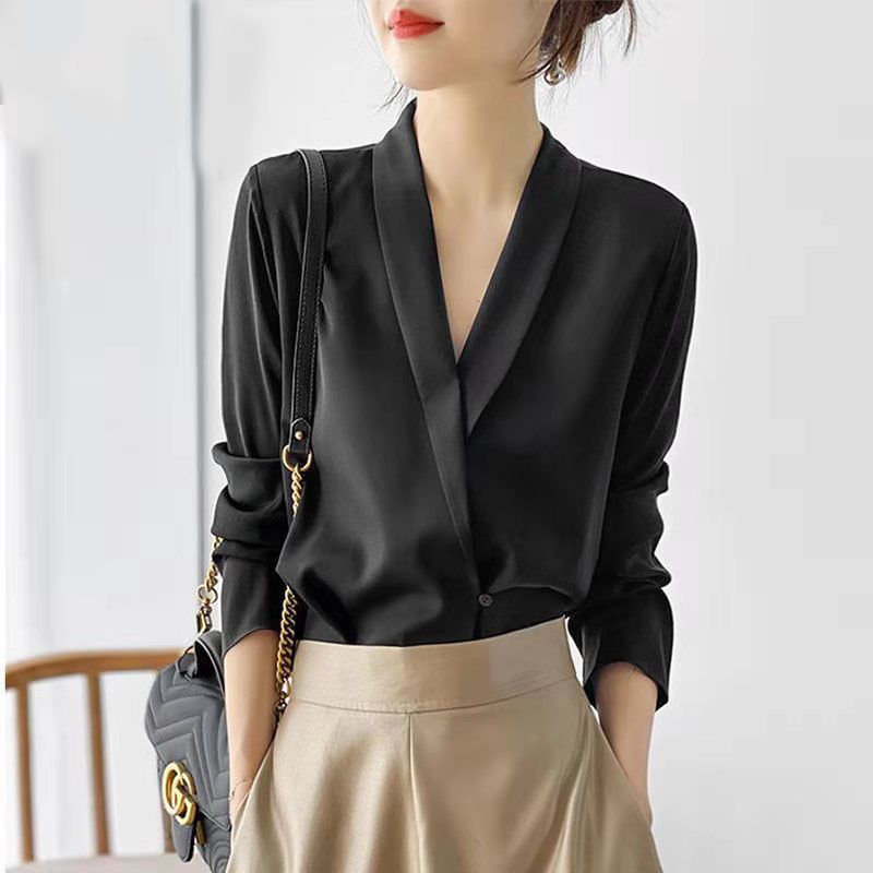 Long Sleeve Professional Top – Chic French Elegance for Lovers & Soulmates | same ANTHEM - Black / 2XL