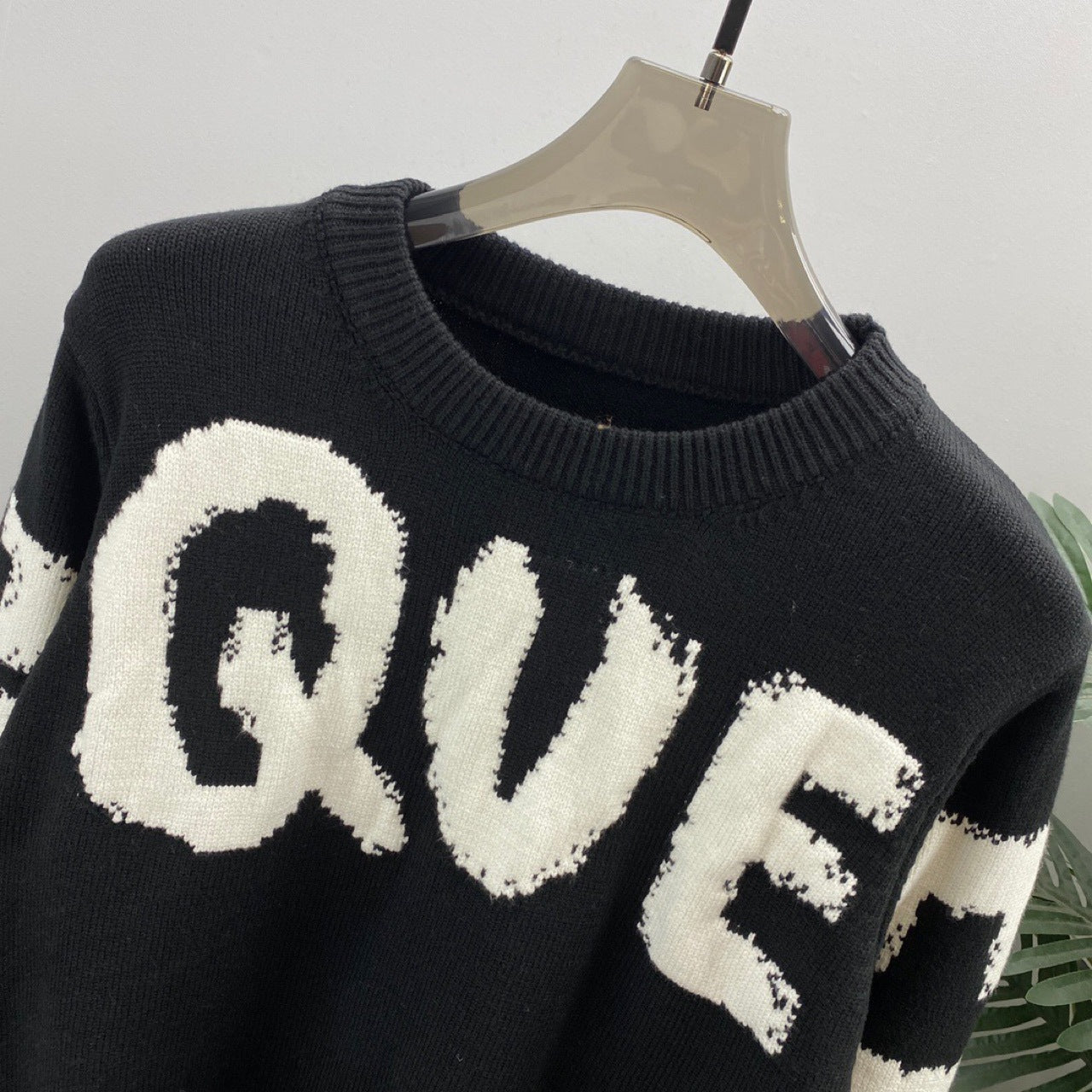 Long Sleeve Wool Sweater with Letter Print | same ANTHEM Japanese Streetwear Chic
