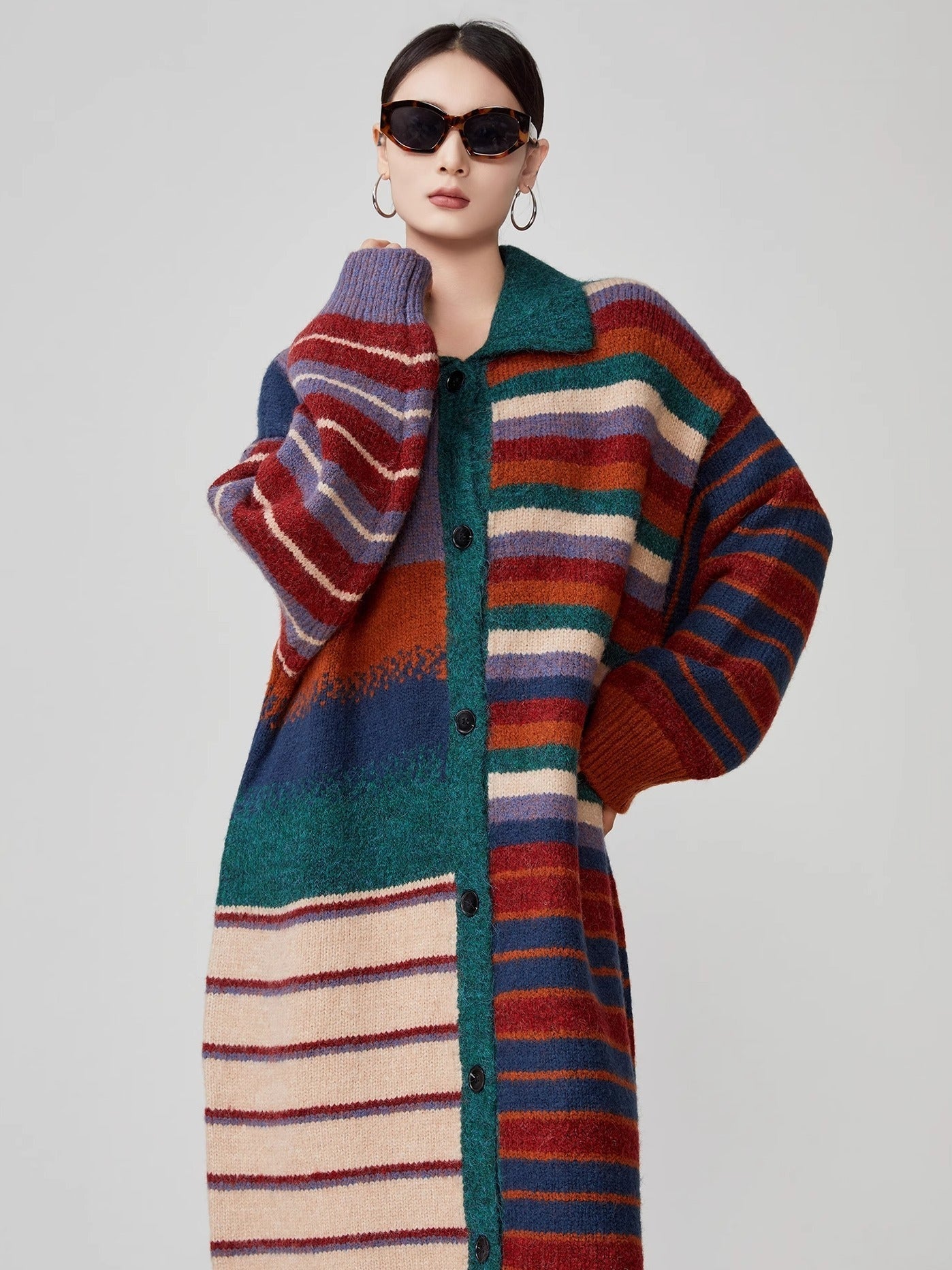 Loose Casual American Retro Stripes Sweater Coat for Soulmates & Lovers | same ANTHEM - Top