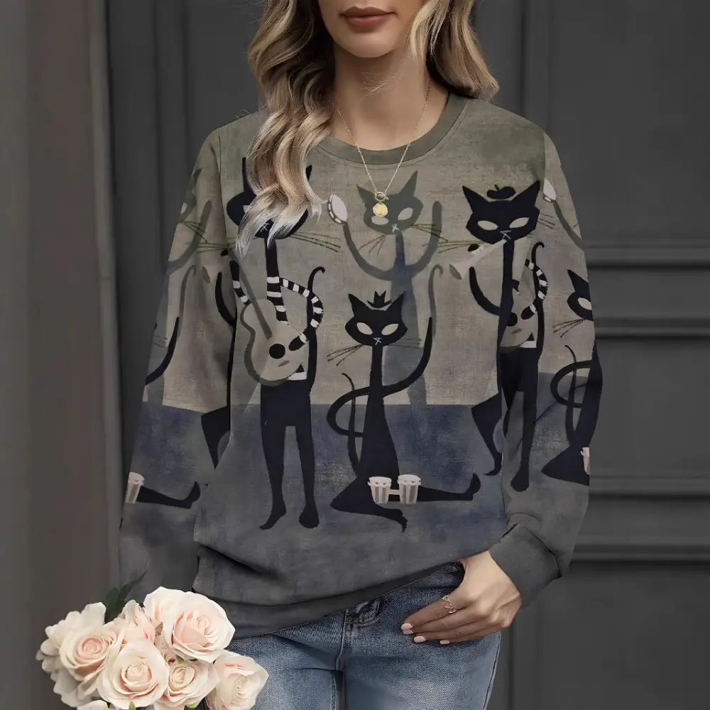 Loose Casual Animal Print Long Sleeve Blouse for Soulmates | same ANTHEM - 5322 Style / L