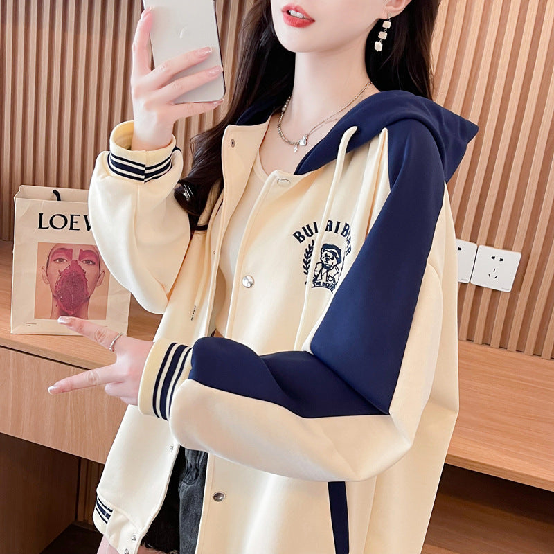 Loose Casual Cartoon Embroidered Baseball Sweater for Soulmates & Friends | same ANTHEM - Jacket